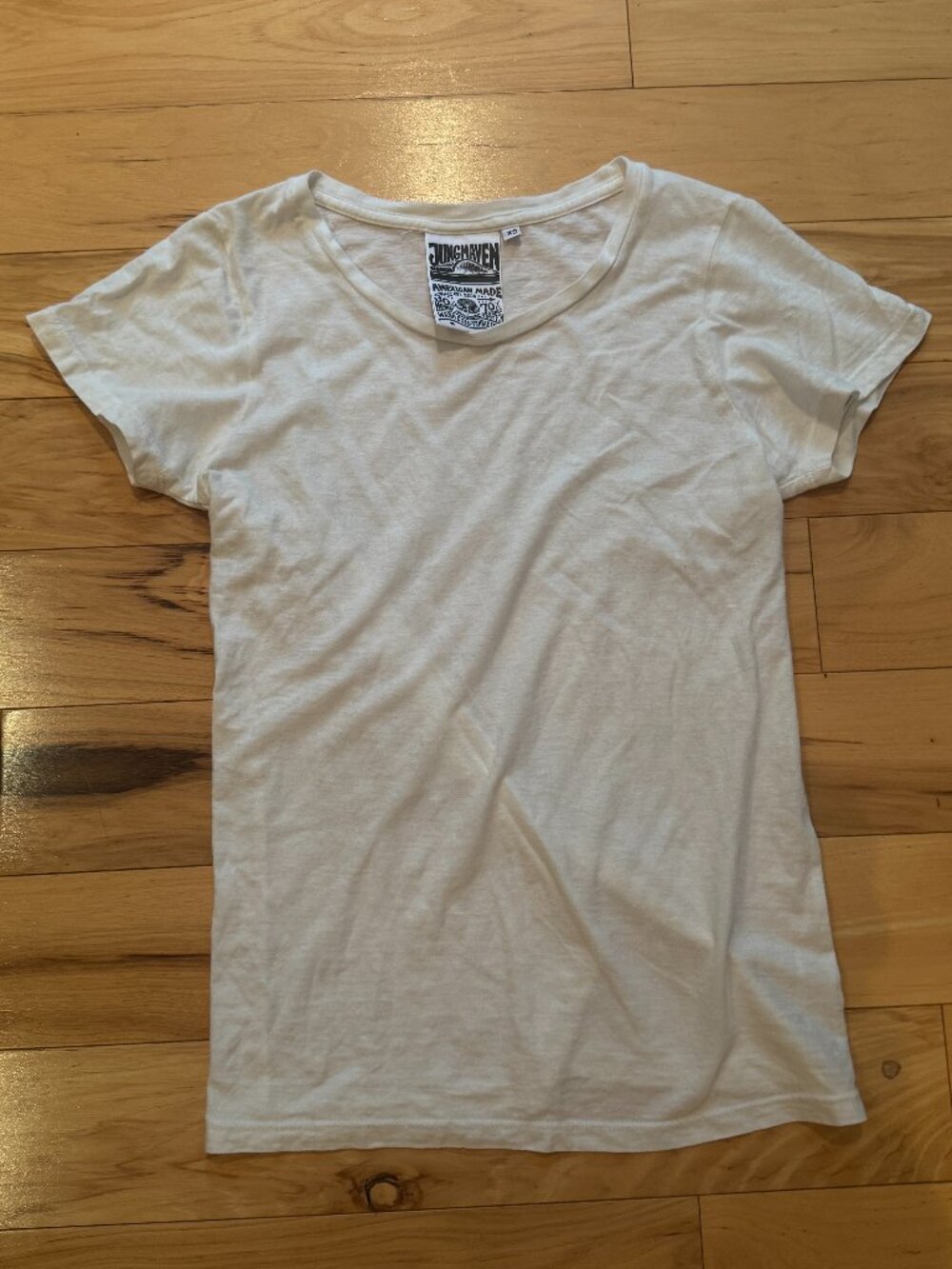 Jungmaven Women's White T-Shirt Tee Classic Hemp Organic Cotton XS